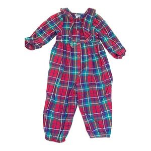 Baby B’Gosh Flannel Plaid Romper 24 Months Vintage Made in USA Holiday